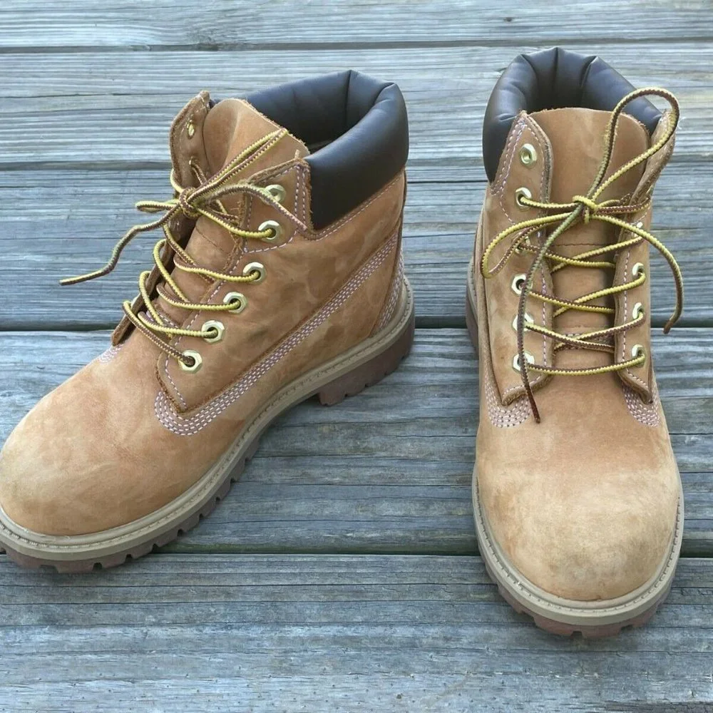 Timberland Kids Youth Boots Nubuck Leather Ankle Boots Size MISMATCH 2 / 1.5 M - Picture 2 of 12